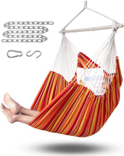 Load image into Gallery viewer, ADVOKAIR Hammock Chair Swing-XXL Large Hanging Hammock Chair－Max 500 Lbs-63in Hammock Swing- Roomy &amp; Heavy Duty
