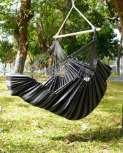 Load image into Gallery viewer, ADVOKAIR Hanging Hammock Chair Large Swing Chair with Foot Rest and Hardware,Max 500lbs,Steel Spread Bar with Anti Slips, 2 Cushions and Side Pocket ,Indoor/Outdoor Use
