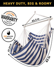 Load image into Gallery viewer, ADVOKAIR Hammock Chair Swing-XXL Large Hanging Hammock Chair－Max 500 Lbs-63in Hammock Swing- Roomy &amp; Heavy Duty
