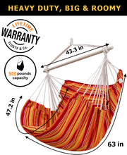 Load image into Gallery viewer, ADVOKAIR Hammock Chair Swing-XXL Large Hanging Hammock Chair－Max 500 Lbs-63in Hammock Swing- Roomy &amp; Heavy Duty
