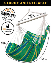 Load image into Gallery viewer, ADVOKAIR Hammock Chair Hanging Chair Swing Large with Anti-Slip Steel Spread Bar-Max 500lbs-2 Cushions
