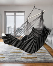 Load image into Gallery viewer, ADVOKAIR Hanging Hammock Chair Large Swing Chair with Foot Rest and Hardware,Max 500lbs,Steel Spread Bar with Anti Slips, 2 Cushions and Side Pocket ,Indoor/Outdoor Use
