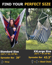 Load image into Gallery viewer, ADVOKAIR Hammock Chair Swing-XXL Large Hanging Hammock Chair－Max 500 Lbs-63in Hammock Swing- Roomy &amp; Heavy Duty
